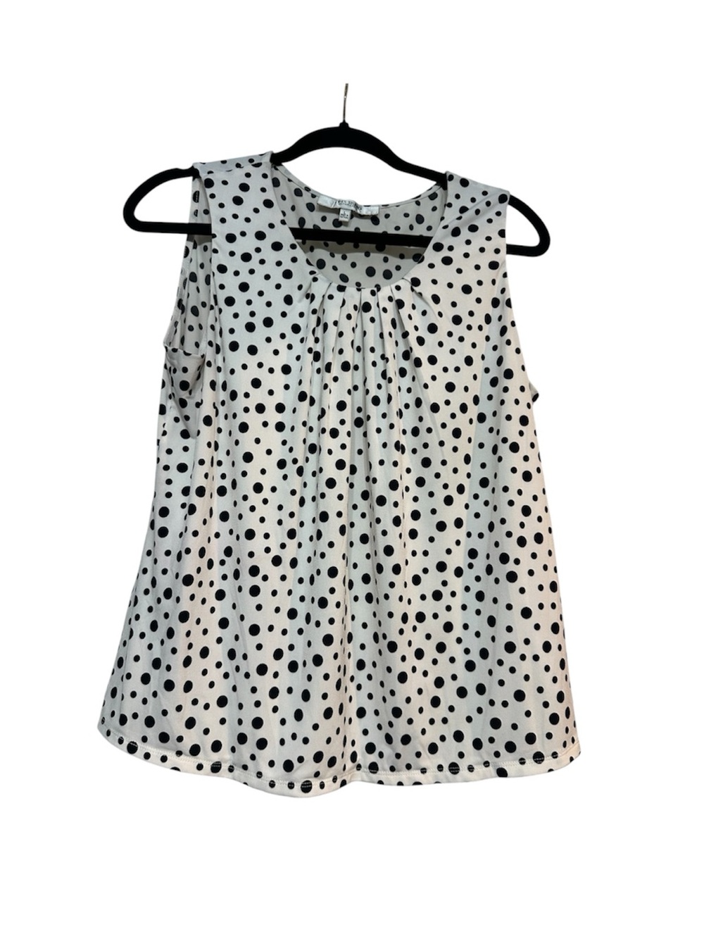 Jones Studio Black Polka Dot Blouse on White